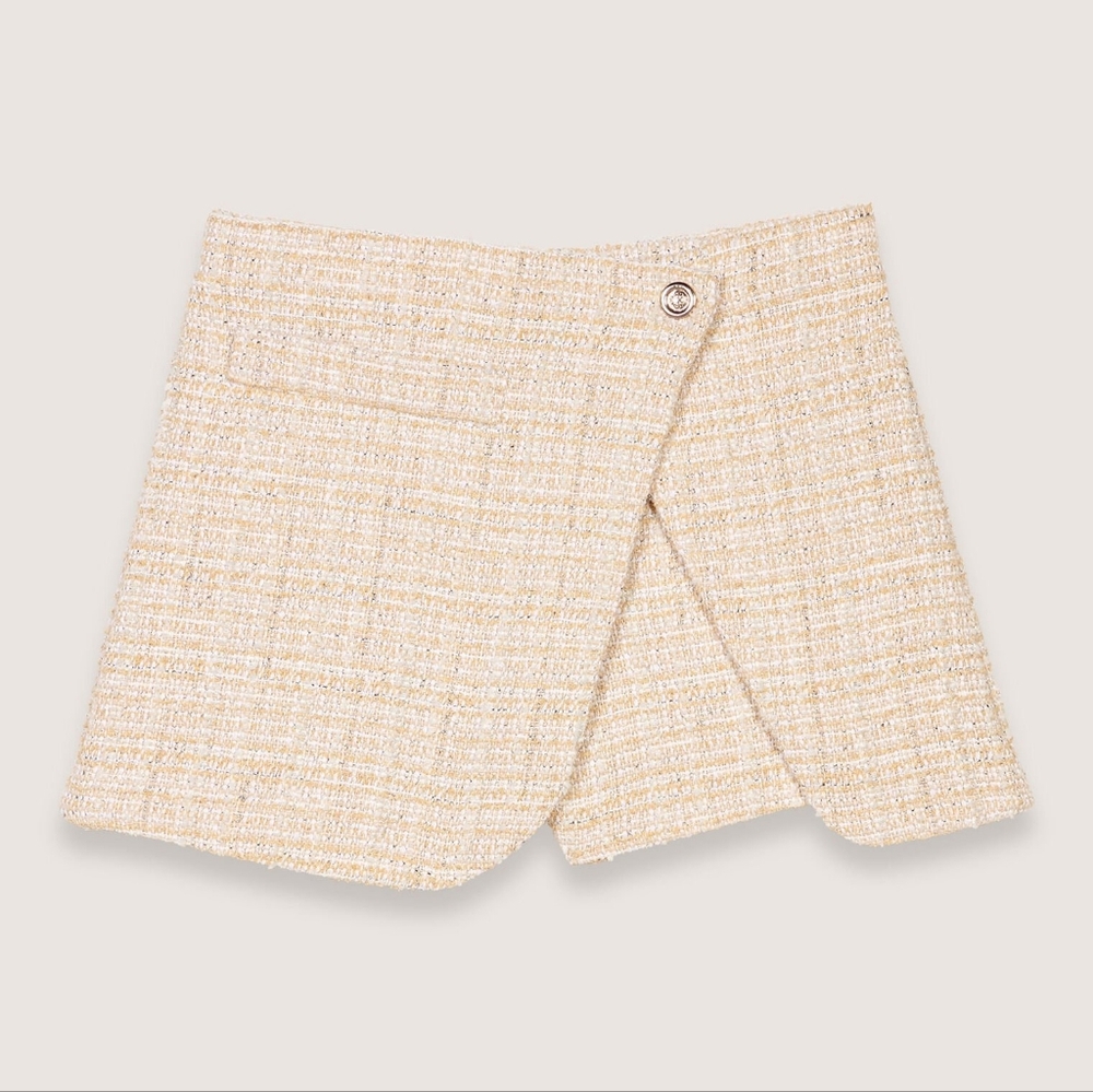 BB4. NWT MAJE LAYERED TWEED SKORT SIZE FR 36 / US SMALL